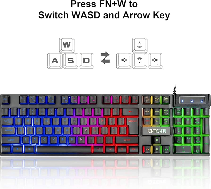 Amazon | CHONCHOW ゲーミングLEDバックライトキーボードと